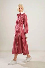 BEHIND THE GRIN WOVEN MIDI SKIRT - Flying Tomato - Flyclothing LLC