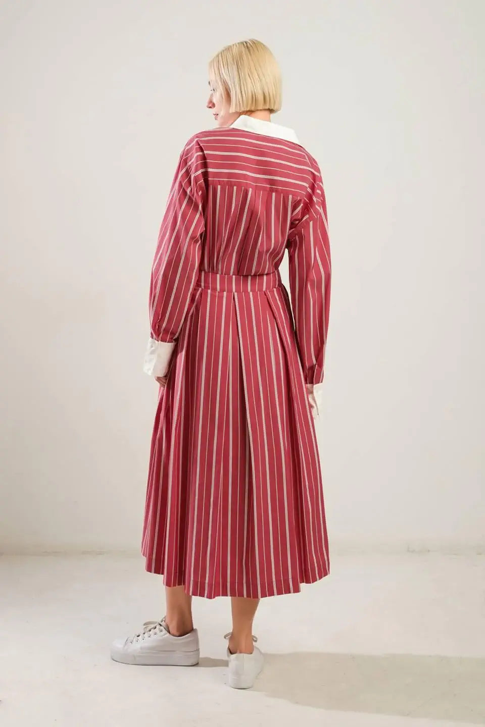 BEHIND THE GRIN WOVEN MIDI SKIRT - Flying Tomato - Flyclothing LLC
