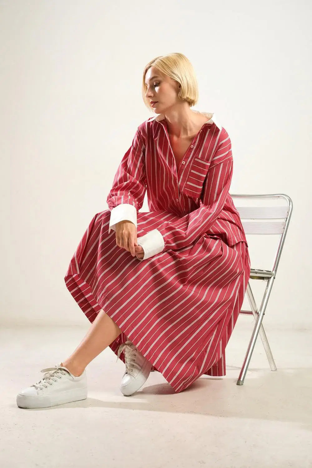 BEHIND THE GRIN WOVEN MIDI SKIRT - Flying Tomato - Flyclothing LLC