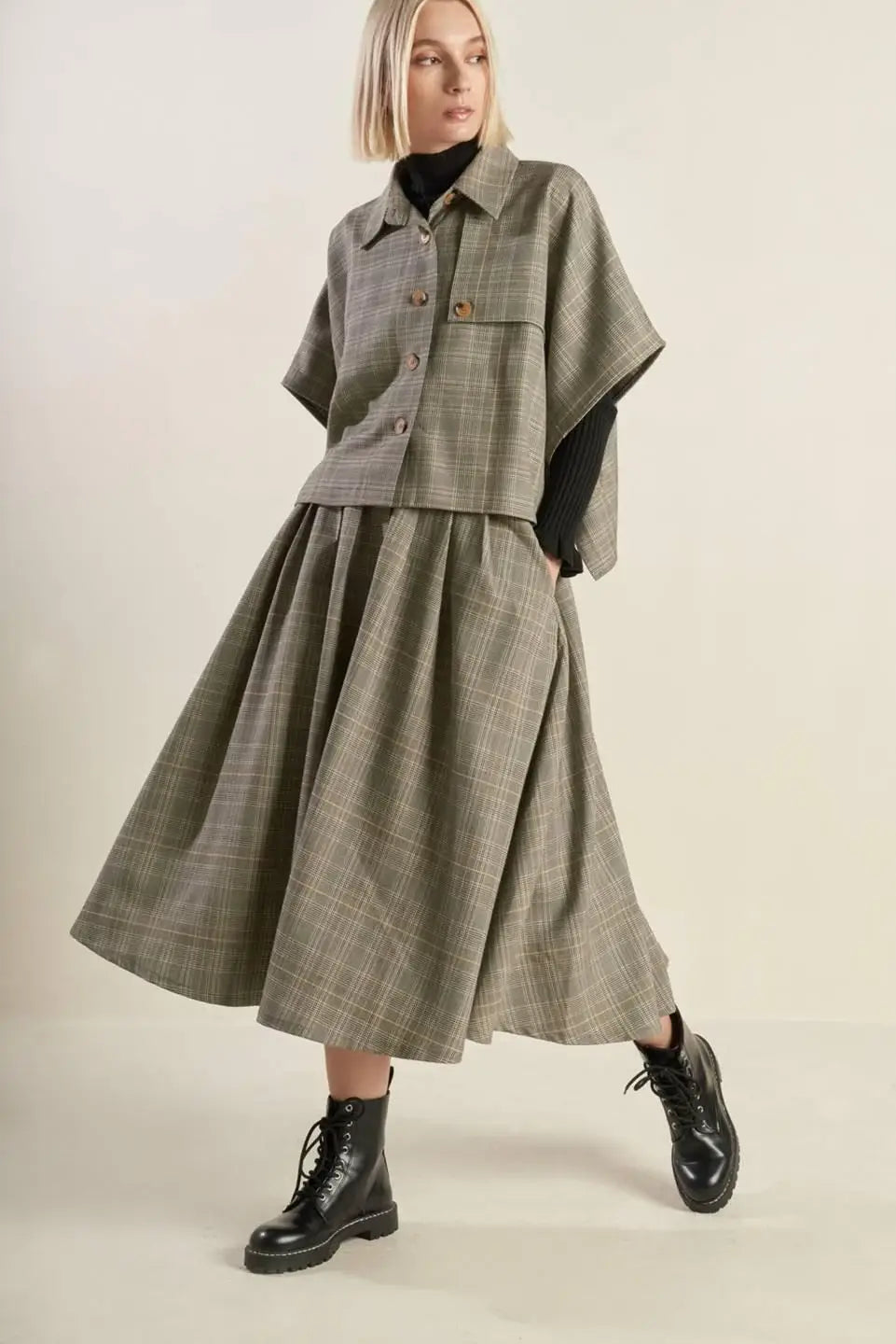 MOODY ALLURE WOVEN MIDI SKIRT - Flying Tomato - Flyclothing LLC