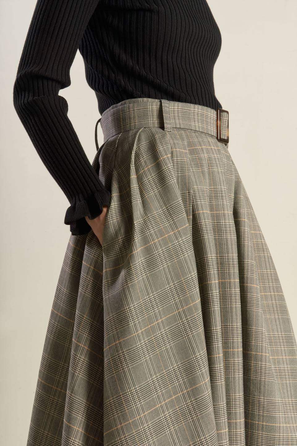 MOODY ALLURE WOVEN MIDI SKIRT - Flying Tomato - Flyclothing LLC