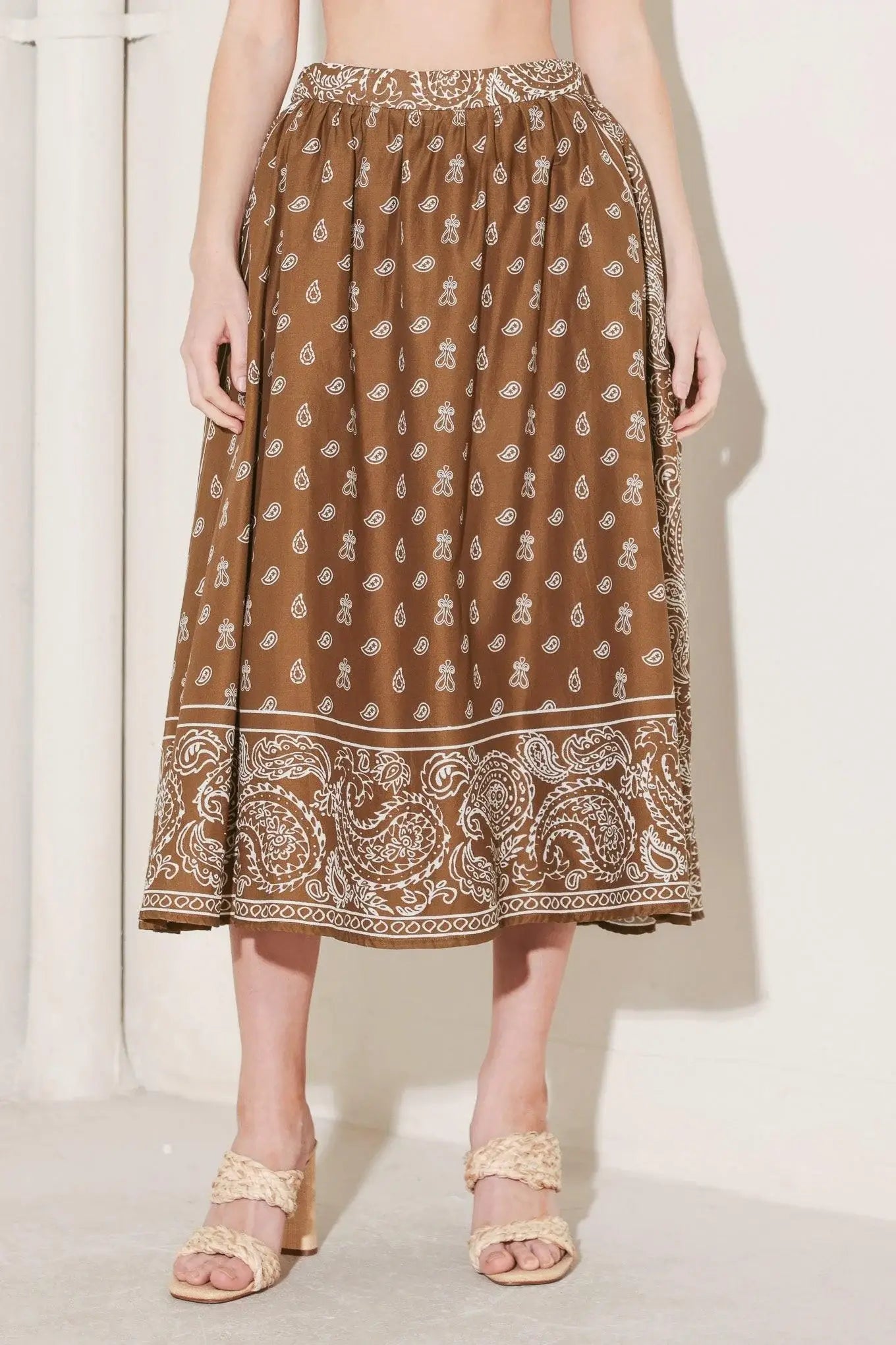THE MORE THE MERRIER WOVEN FULL MIDI SKIRT - Flying Tomato - Flyclothing LLC