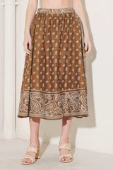 THE MORE THE MERRIER WOVEN FULL MIDI SKIRT - Flying Tomato - Flyclothing LLC