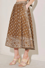 THE MORE THE MERRIER WOVEN FULL MIDI SKIRT - Flying Tomato - Flyclothing LLC