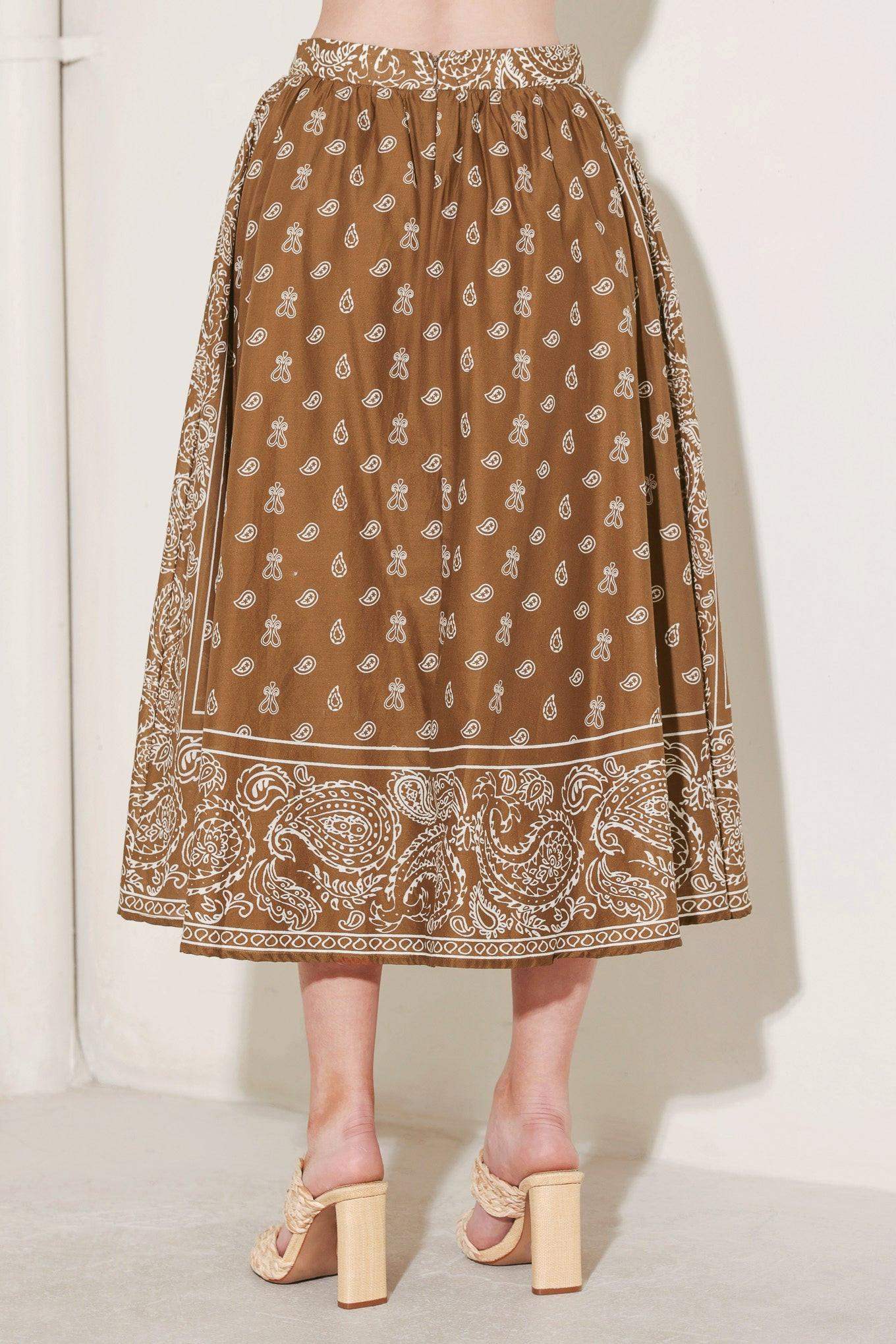 THE MORE THE MERRIER WOVEN FULL MIDI SKIRT - Flying Tomato - Flyclothing LLC