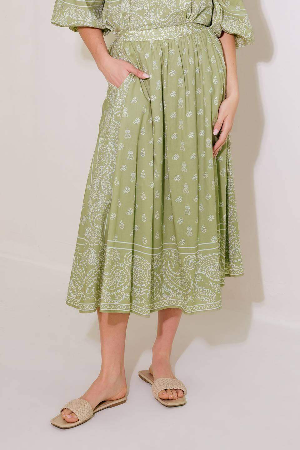 THE MORE THE MERRIER WOVEN FULL MIDI SKIRT - Flying Tomato - Flyclothing LLC