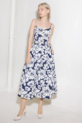 PLAIN OPTIMISM NAVY WOVEN MIDI SKIRT - Flying Tomato - Flyclothing LLC