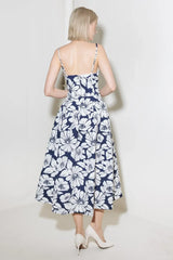 PLAIN OPTIMISM NAVY WOVEN MIDI SKIRT - Flying Tomato - Flyclothing LLC
