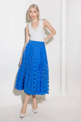 LIVE FOR US BLUE ORGANZA MIDI SKIRT - Flying Tomato - Flyclothing LLC