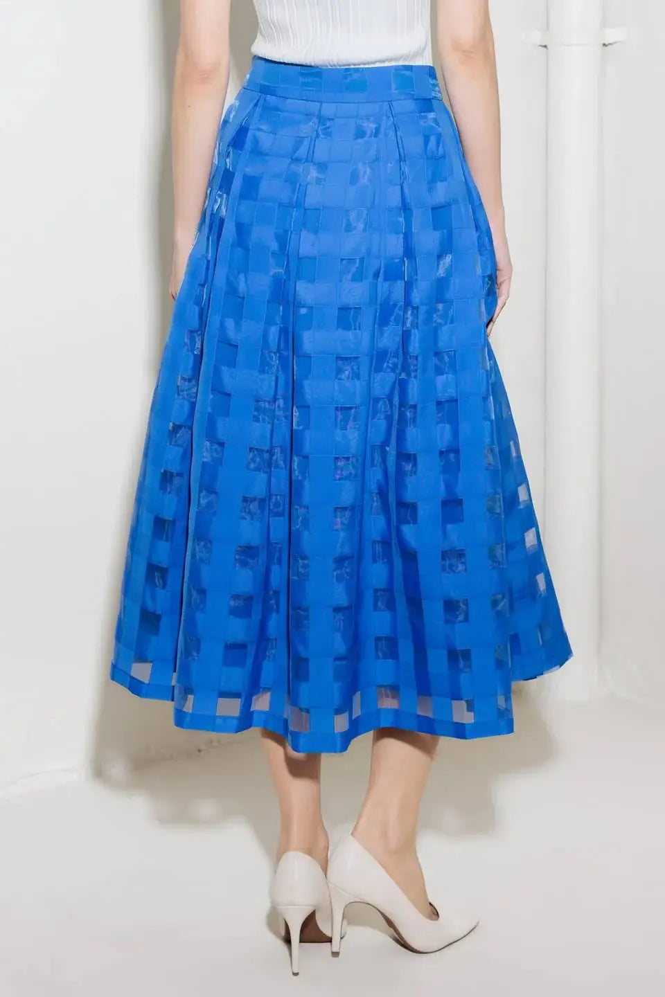 LIVE FOR US BLUE ORGANZA MIDI SKIRT - Flying Tomato - Flyclothing LLC