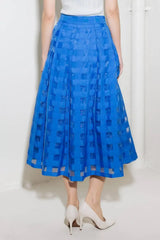 LIVE FOR US BLUE ORGANZA MIDI SKIRT - Flying Tomato - Flyclothing LLC