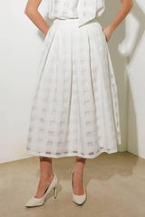 LIVE FOR US WHITE ORGANZA MIDI SKIRT - Flying Tomato - Flyclothing LLC