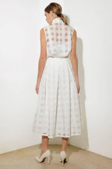 LIVE FOR US WHITE ORGANZA MIDI SKIRT - Flying Tomato - Flyclothing LLC
