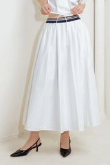COASTAL COLLAR WOVEN MIDI SKIRT - Flying Tomato - Flyclothing LLC