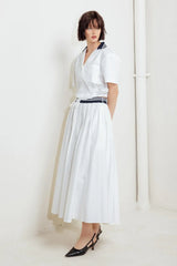 COASTAL COLLAR WOVEN MIDI SKIRT - Flying Tomato - Flyclothing LLC