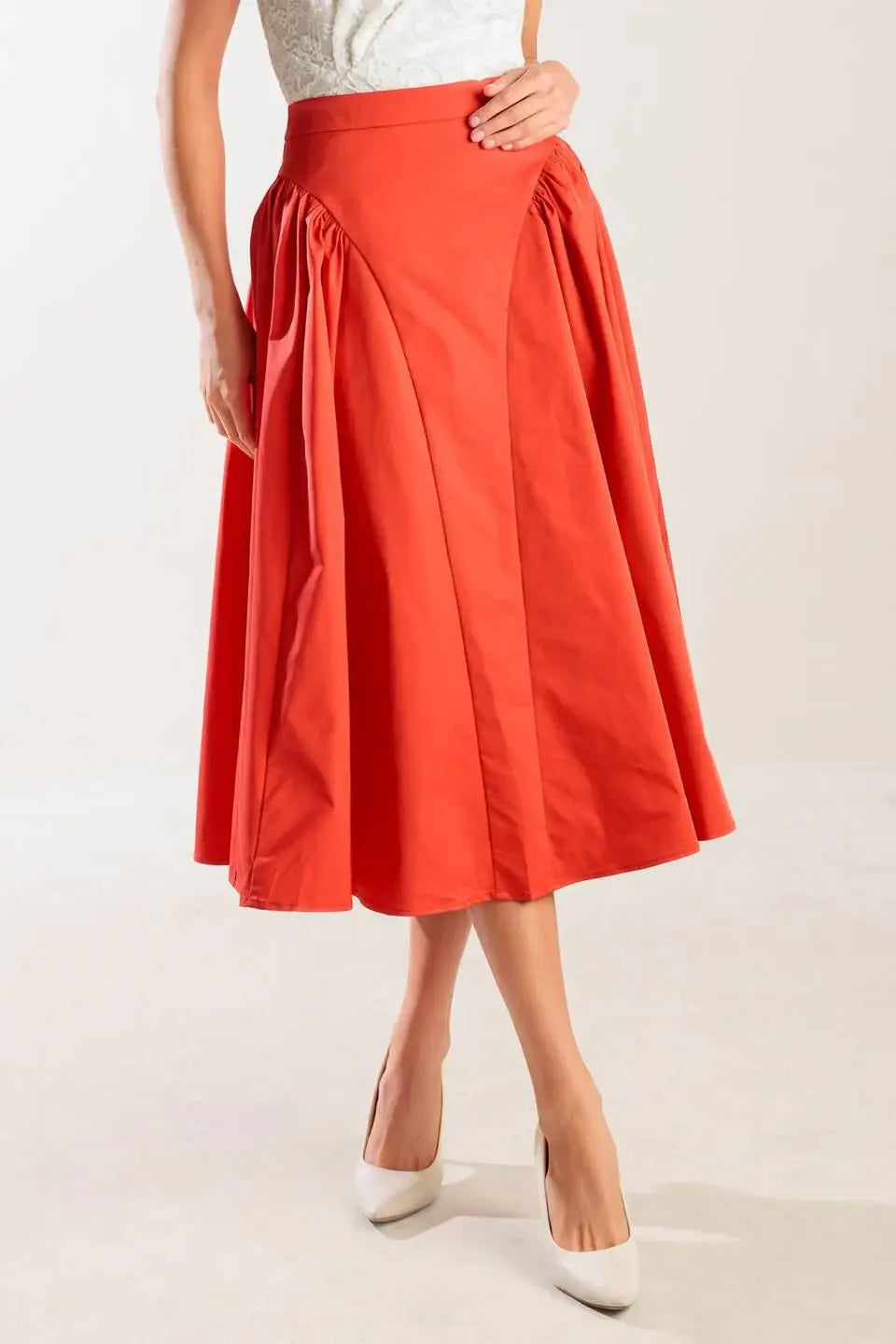 LUNCH WITH THE GIRLS WOVEN FULL MIDI SKIRT - Flying Tomato - Flyclothing LLC