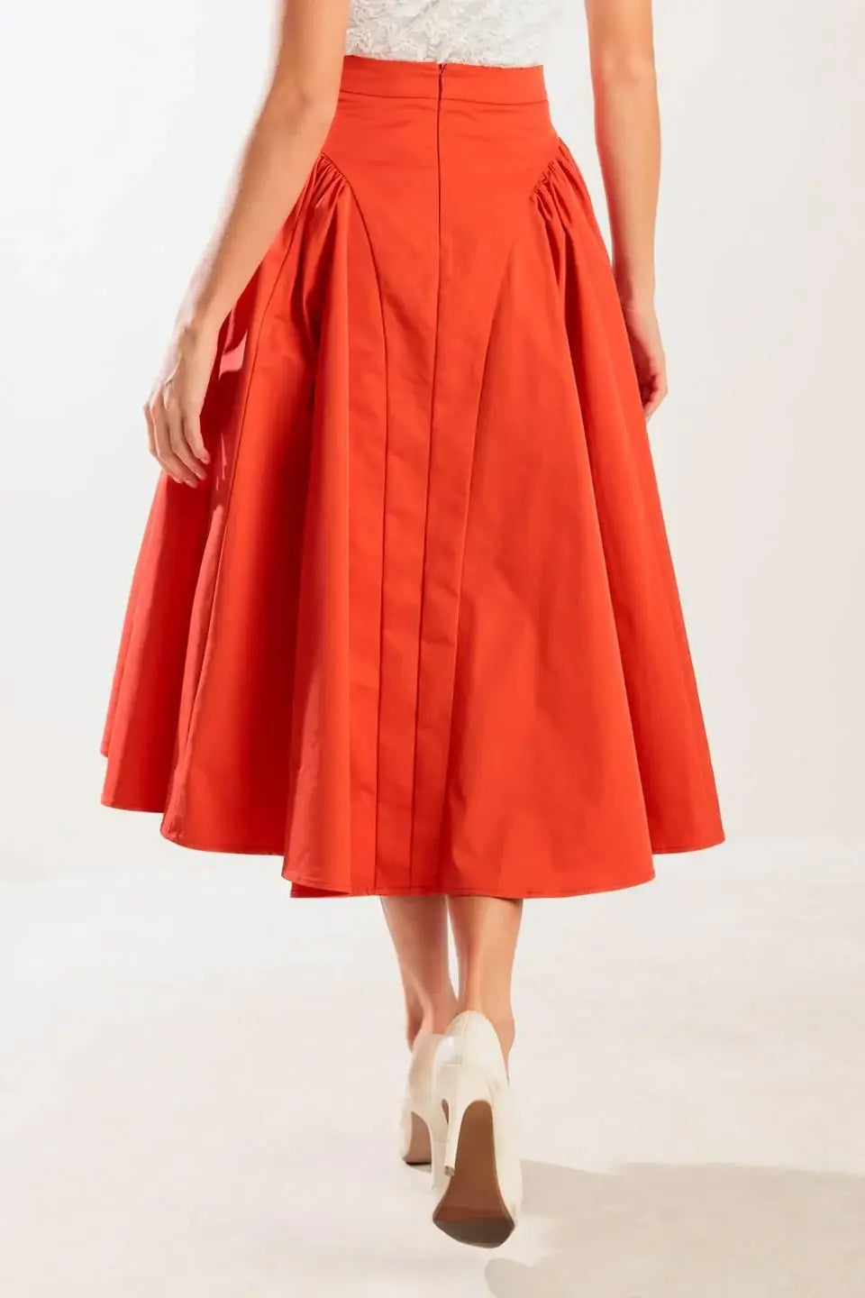 LUNCH WITH THE GIRLS WOVEN FULL MIDI SKIRT - Flying Tomato - Flyclothing LLC