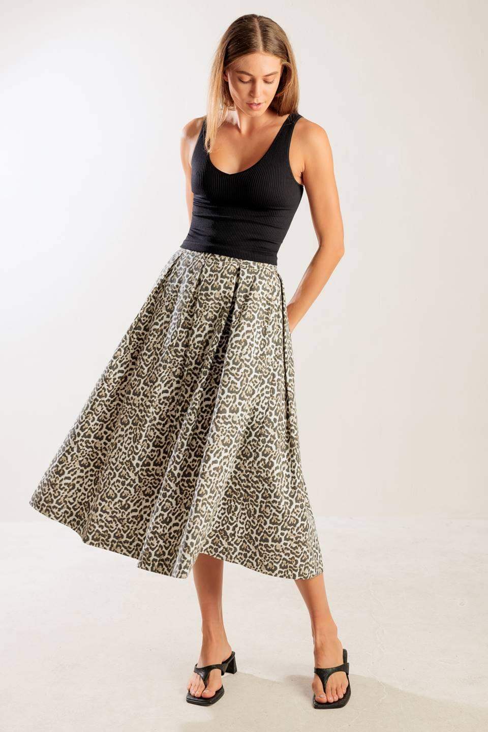 SOMETHING SPECIAL WOVEN MIDI FULL SKIRT - Flying Tomato - Flyclothing LLC