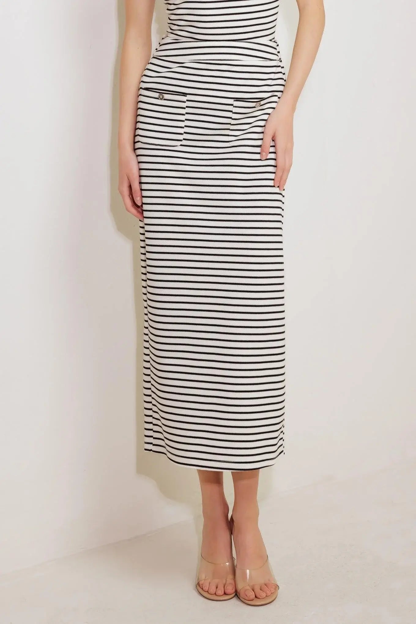 WINDING PATH STRIPED WOVEN SKIRT - Flying Tomato - Flyclothing LLC