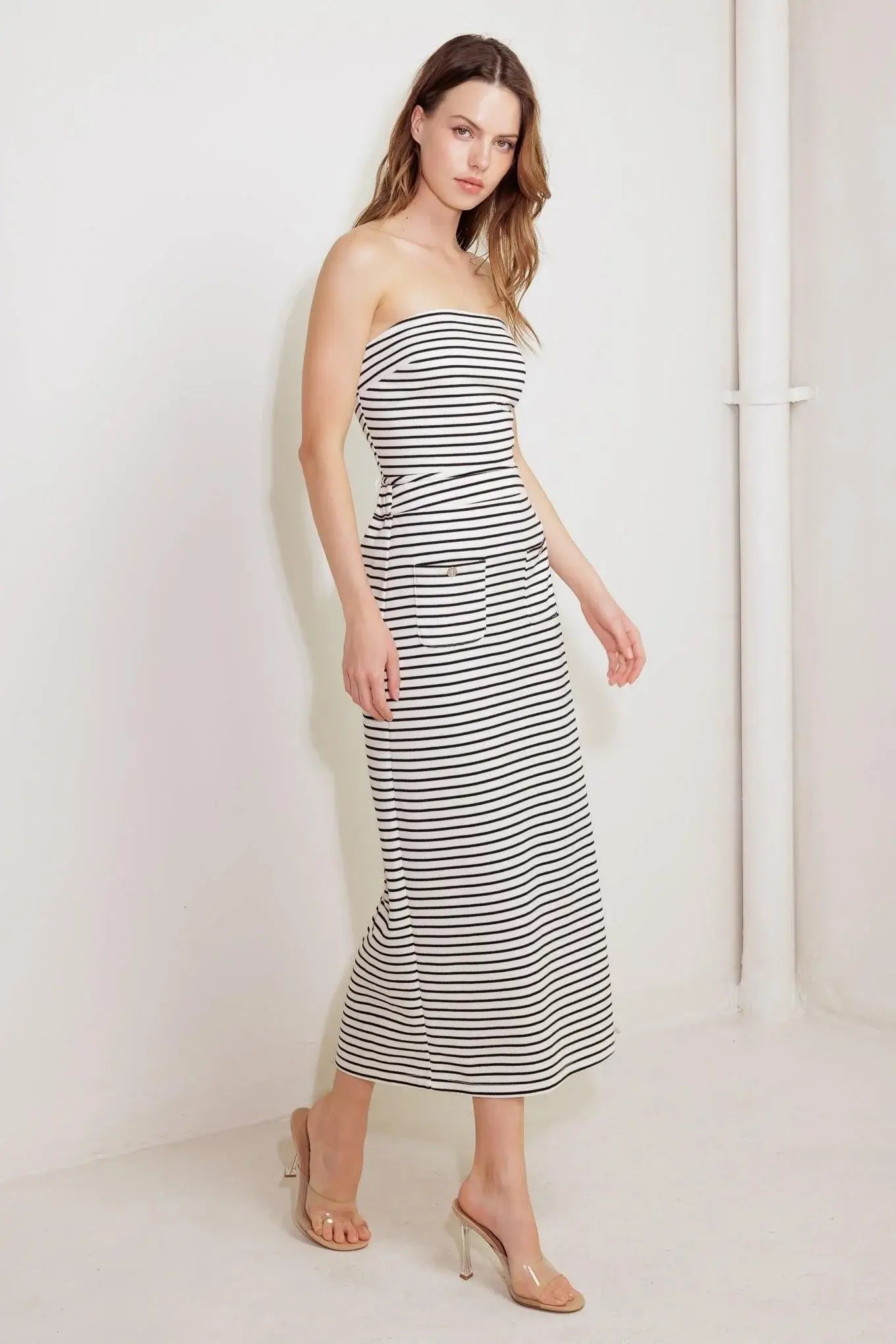 WINDING PATH STRIPED WOVEN SKIRT - Flying Tomato - Flyclothing LLC
