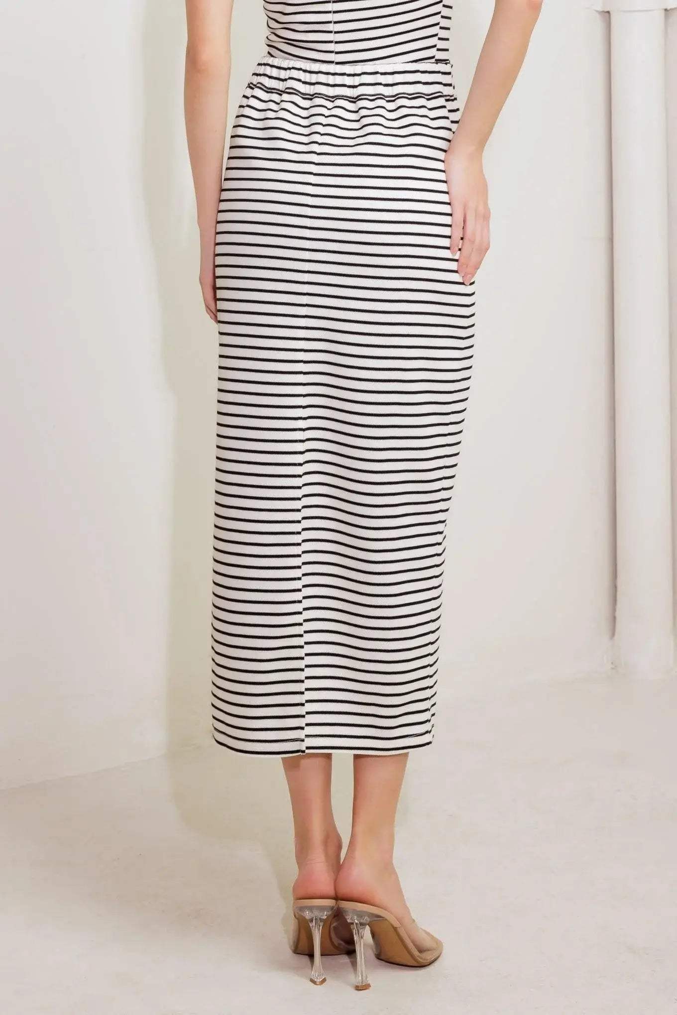 WINDING PATH STRIPED WOVEN SKIRT - Flying Tomato - Flyclothing LLC