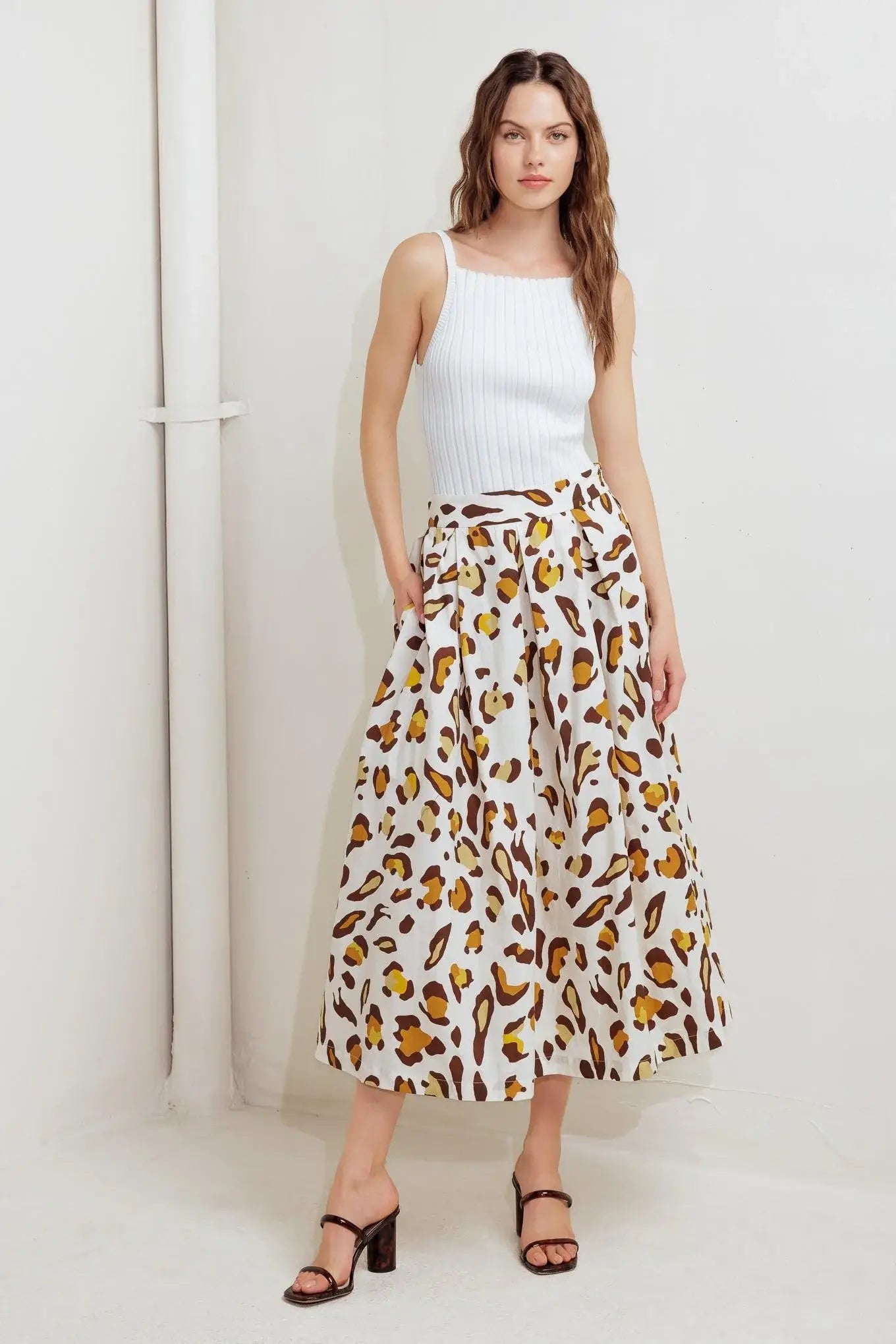 CITY JUNGLE WOVEN FULL SKIRT - Flying Tomato - Flyclothing LLC