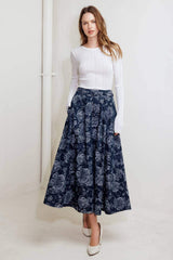 URBAN MUSE JACQUARD DENIM SKIRT - Flying Tomato - Flyclothing LLC