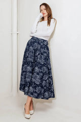 URBAN MUSE JACQUARD DENIM SKIRT - Flying Tomato - Flyclothing LLC