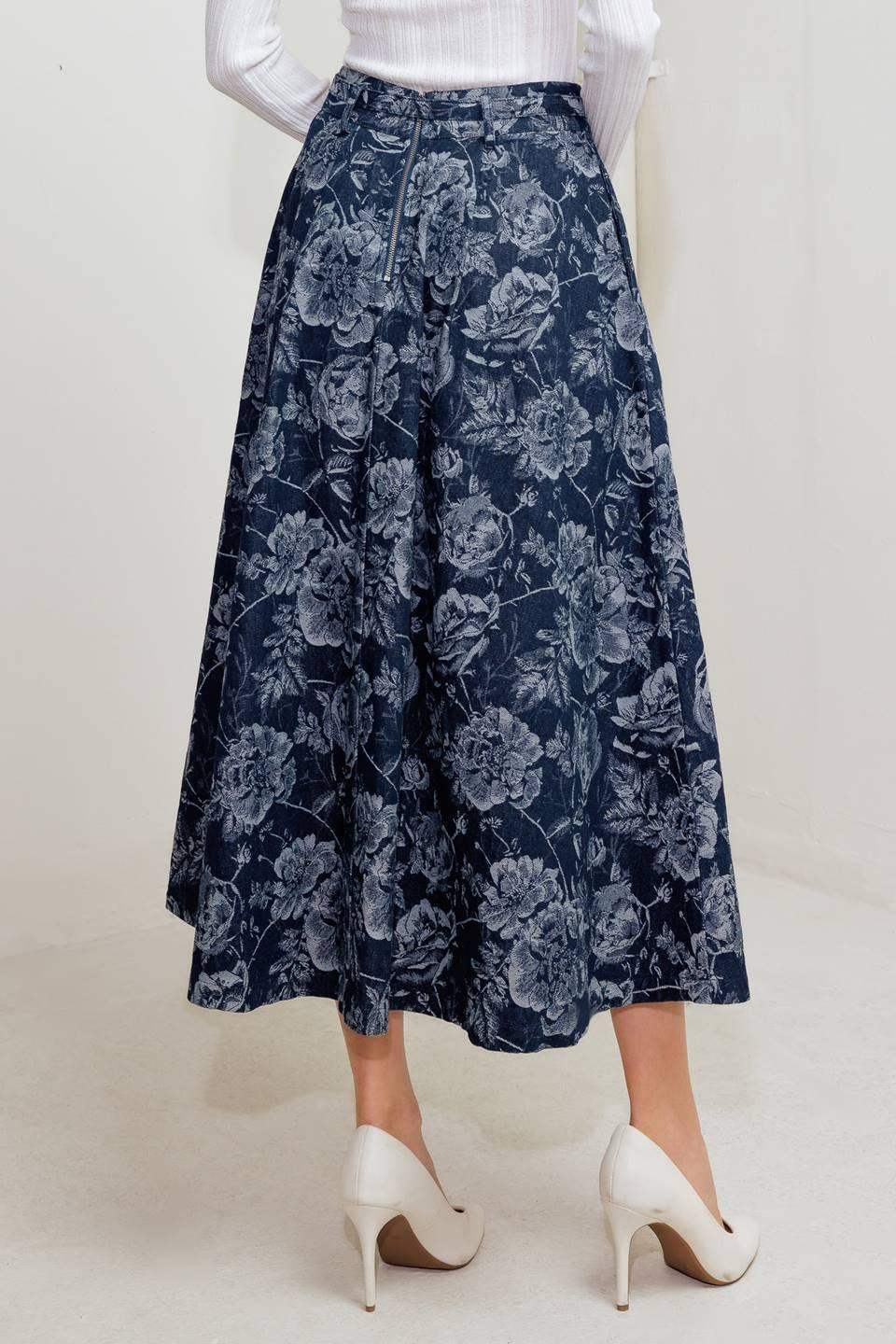 URBAN MUSE JACQUARD DENIM SKIRT - Flying Tomato - Flyclothing LLC