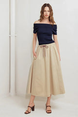 WEEKEND PARISIAN WOVEN MIDI SKIRT - Flying Tomato - Flyclothing LLC