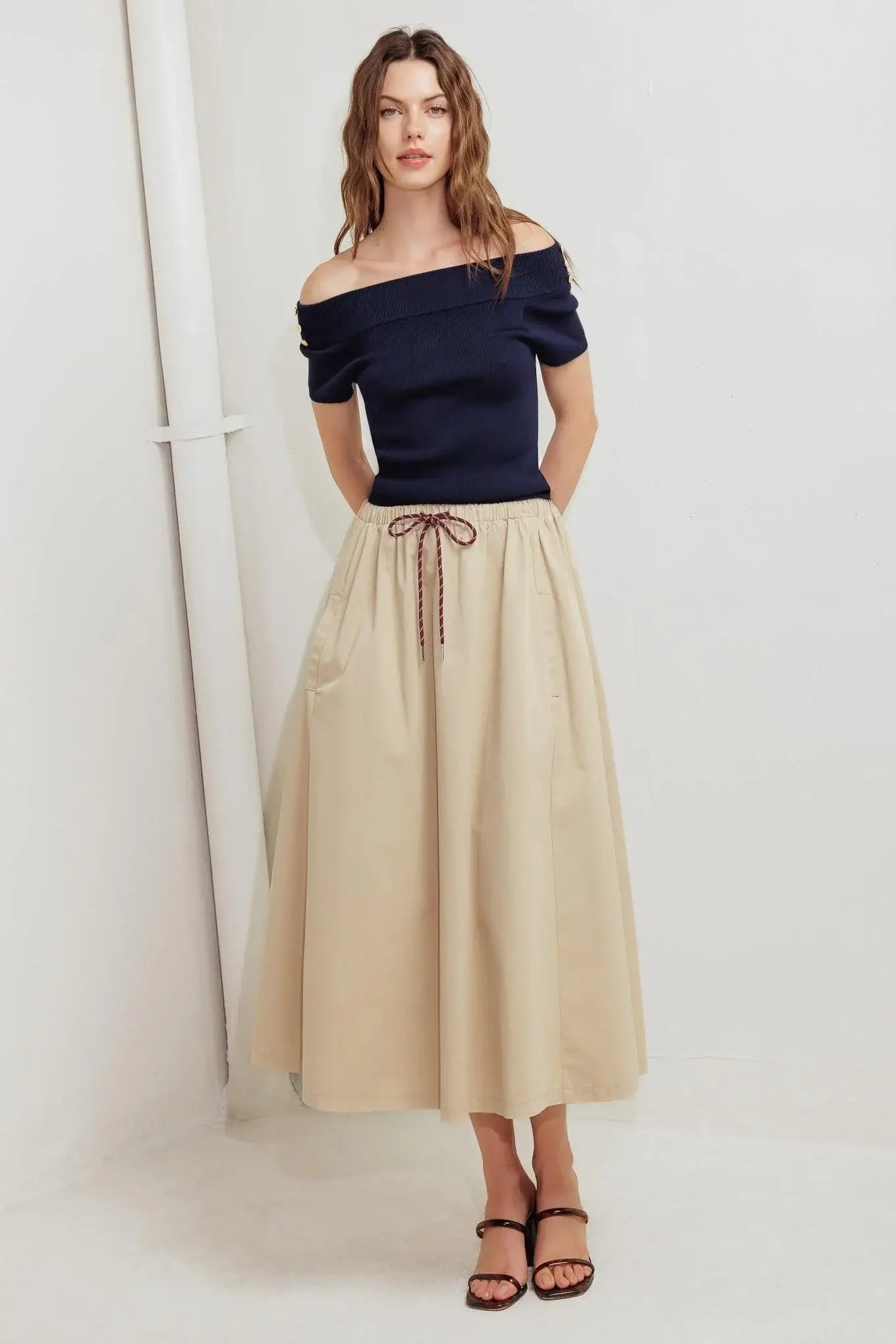 WEEKEND PARISIAN WOVEN MIDI SKIRT - Flying Tomato - Flyclothing LLC