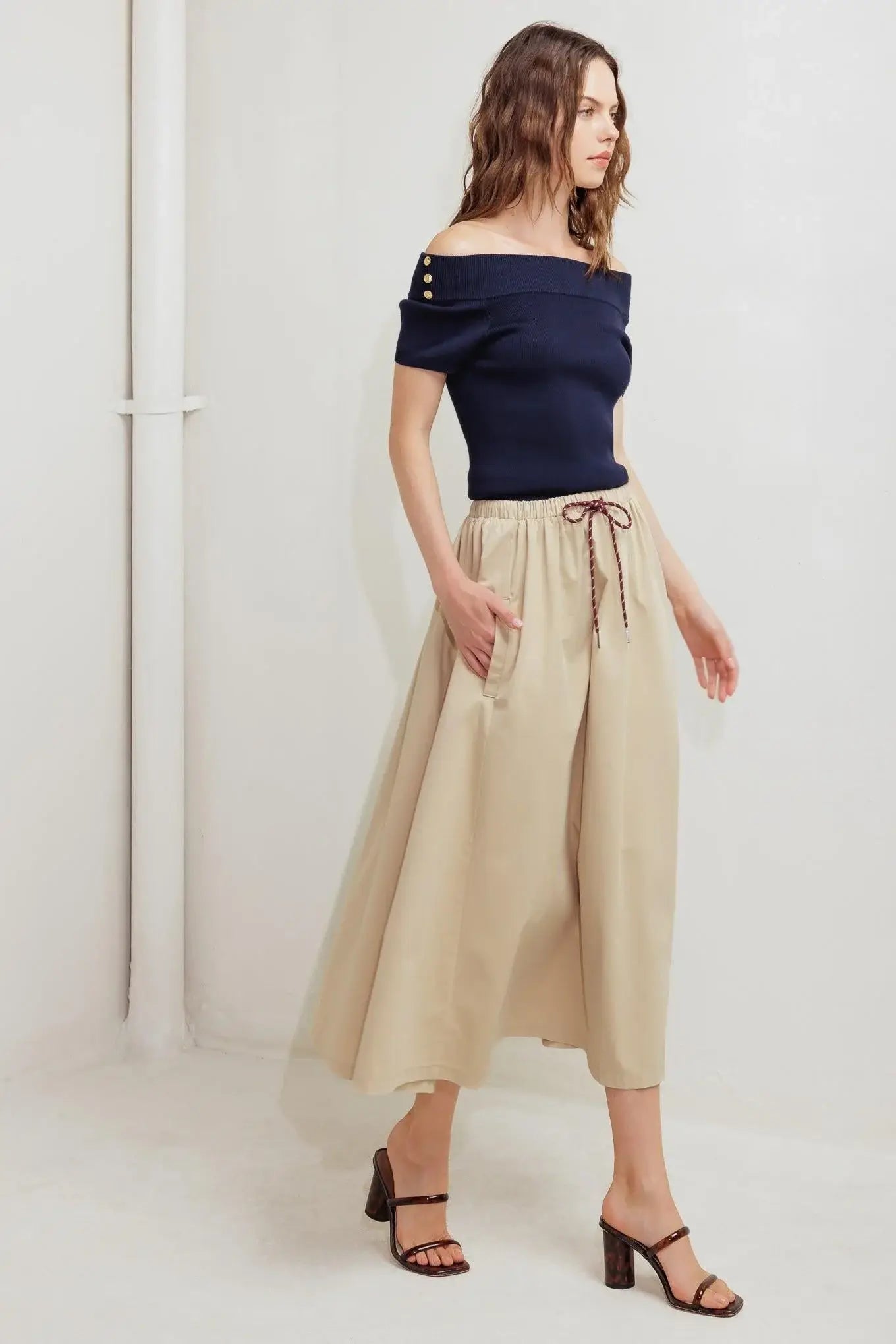 WEEKEND PARISIAN WOVEN MIDI SKIRT - Flying Tomato - Flyclothing LLC