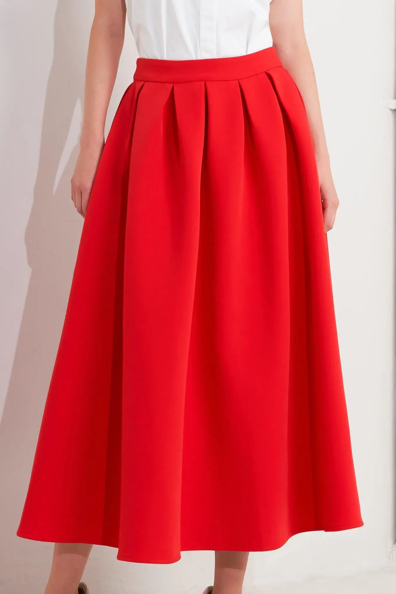 STRAWBERRY POP WOVEN FULL MIDI SKIRT - Flying Tomato - Flyclothing LLC