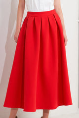 STRAWBERRY POP WOVEN FULL MIDI SKIRT - Flying Tomato - Flyclothing LLC