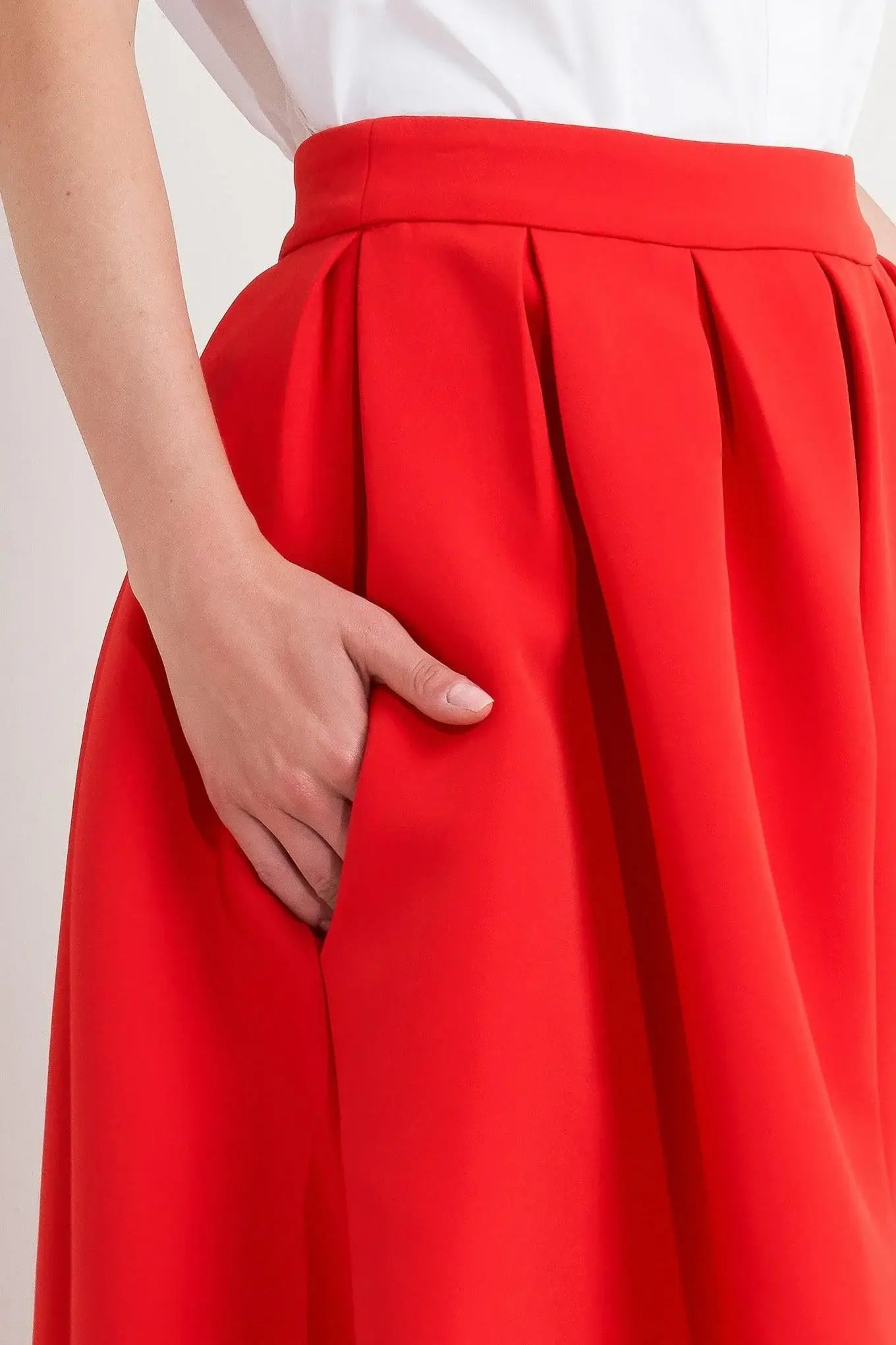 STRAWBERRY POP WOVEN FULL MIDI SKIRT - Flying Tomato - Flyclothing LLC