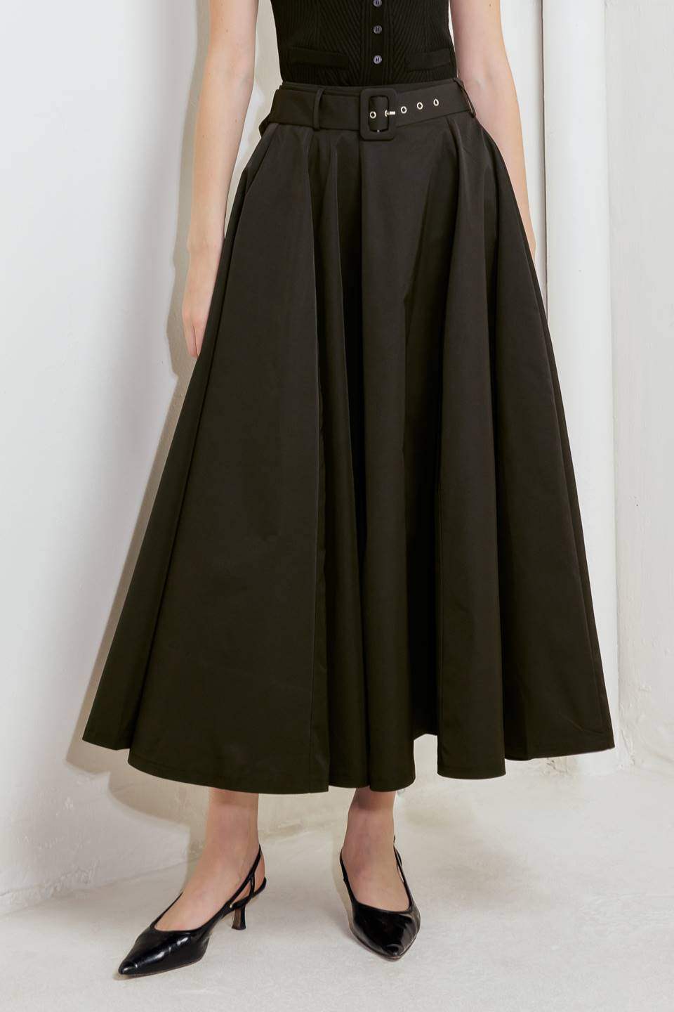 ROUGE ALLURE WOVEN FULL MIDI SKIRT - Flying Tomato - Flyclothing LLC