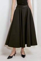ROUGE ALLURE WOVEN FULL MIDI SKIRT - Flying Tomato - Flyclothing LLC