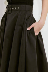 ROUGE ALLURE WOVEN FULL MIDI SKIRT - Flying Tomato - Flyclothing LLC