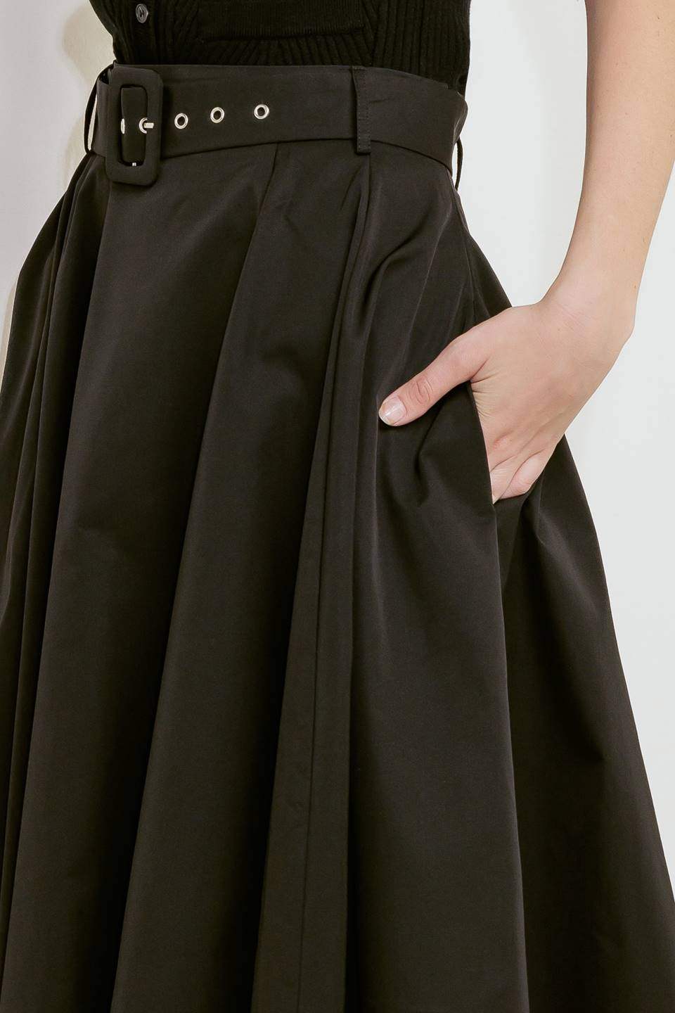 ROUGE ALLURE WOVEN FULL MIDI SKIRT - Flying Tomato - Flyclothing LLC