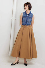 ROUGE ALLURE WOVEN FULL MIDI SKIRT - Flying Tomato - Flyclothing LLC