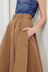 ROUGE ALLURE WOVEN FULL MIDI SKIRT - Flying Tomato - Flyclothing LLC