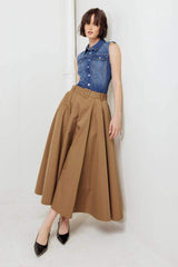 ROUGE ALLURE WOVEN FULL MIDI SKIRT - Flying Tomato - Flyclothing LLC