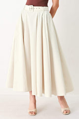 ROUGE ALLURE WOVEN FULL MIDI SKIRT - Flying Tomato - Flyclothing LLC