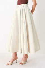 ROUGE ALLURE WOVEN FULL MIDI SKIRT - Flying Tomato - Flyclothing LLC