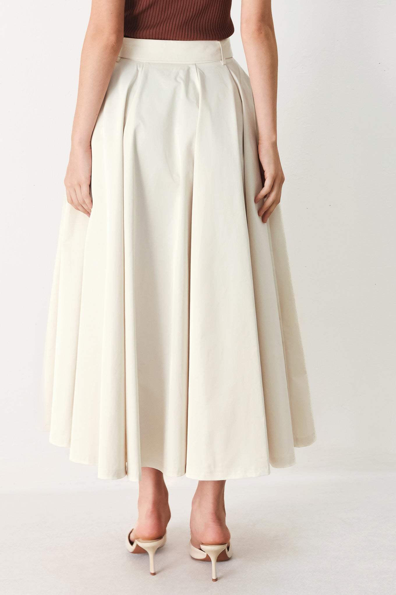 ROUGE ALLURE WOVEN FULL MIDI SKIRT - Flying Tomato - Flyclothing LLC