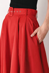 ROUGE ALLURE WOVEN FULL MIDI SKIRT - Flying Tomato - Flyclothing LLC