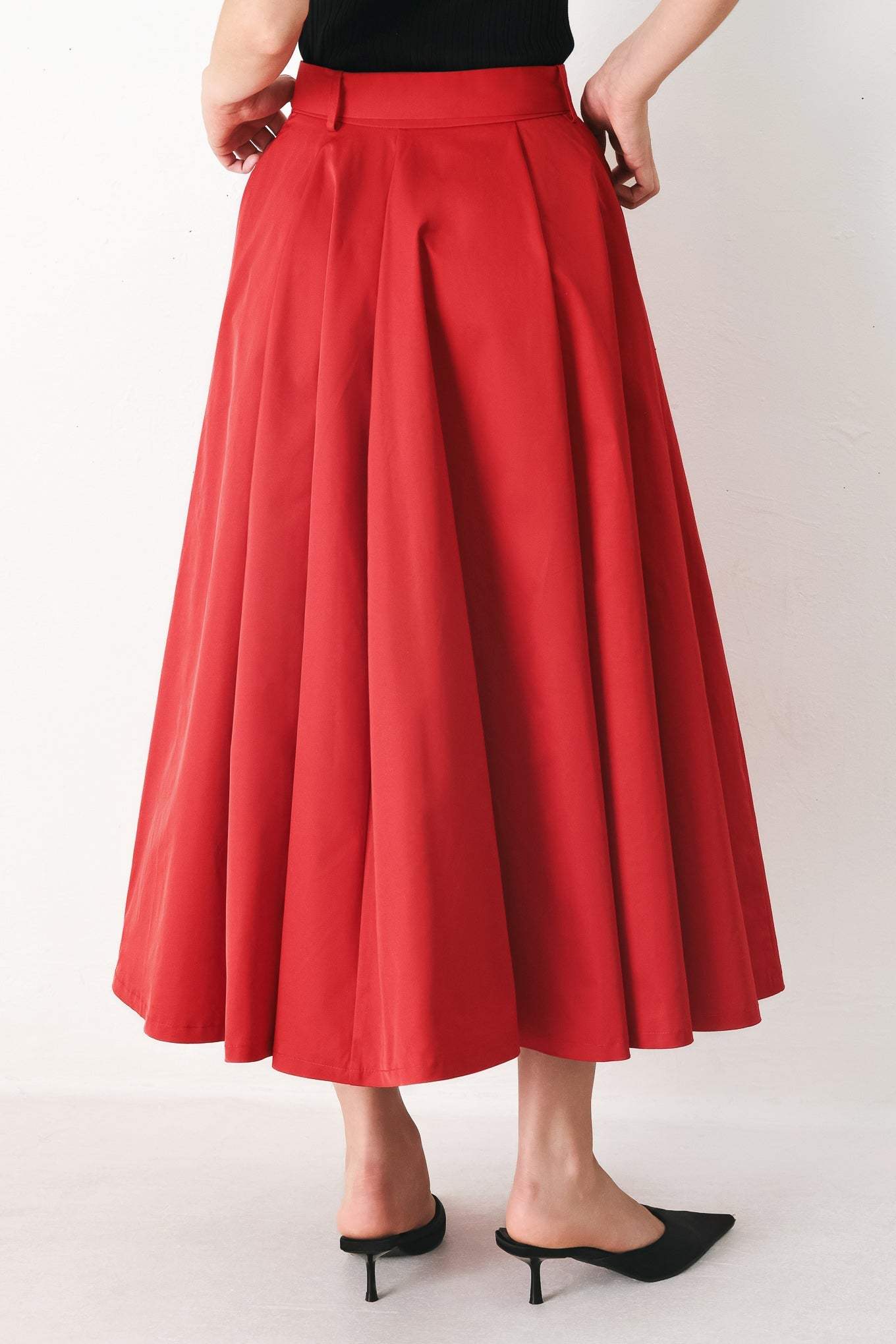 ROUGE ALLURE WOVEN FULL MIDI SKIRT - Flying Tomato - Flyclothing LLC
