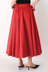 ROUGE ALLURE WOVEN FULL MIDI SKIRT - Flying Tomato - Flyclothing LLC