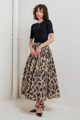 LEO LOVER WOVEN FULL MIDI SKIRT - Flying Tomato - Flyclothing LLC
