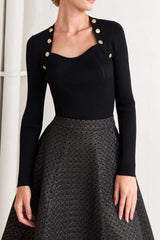 EVENING SCULPT METALLIC WOVEN CIRCLE SKIRT - Flying Tomato - Flyclothing LLC